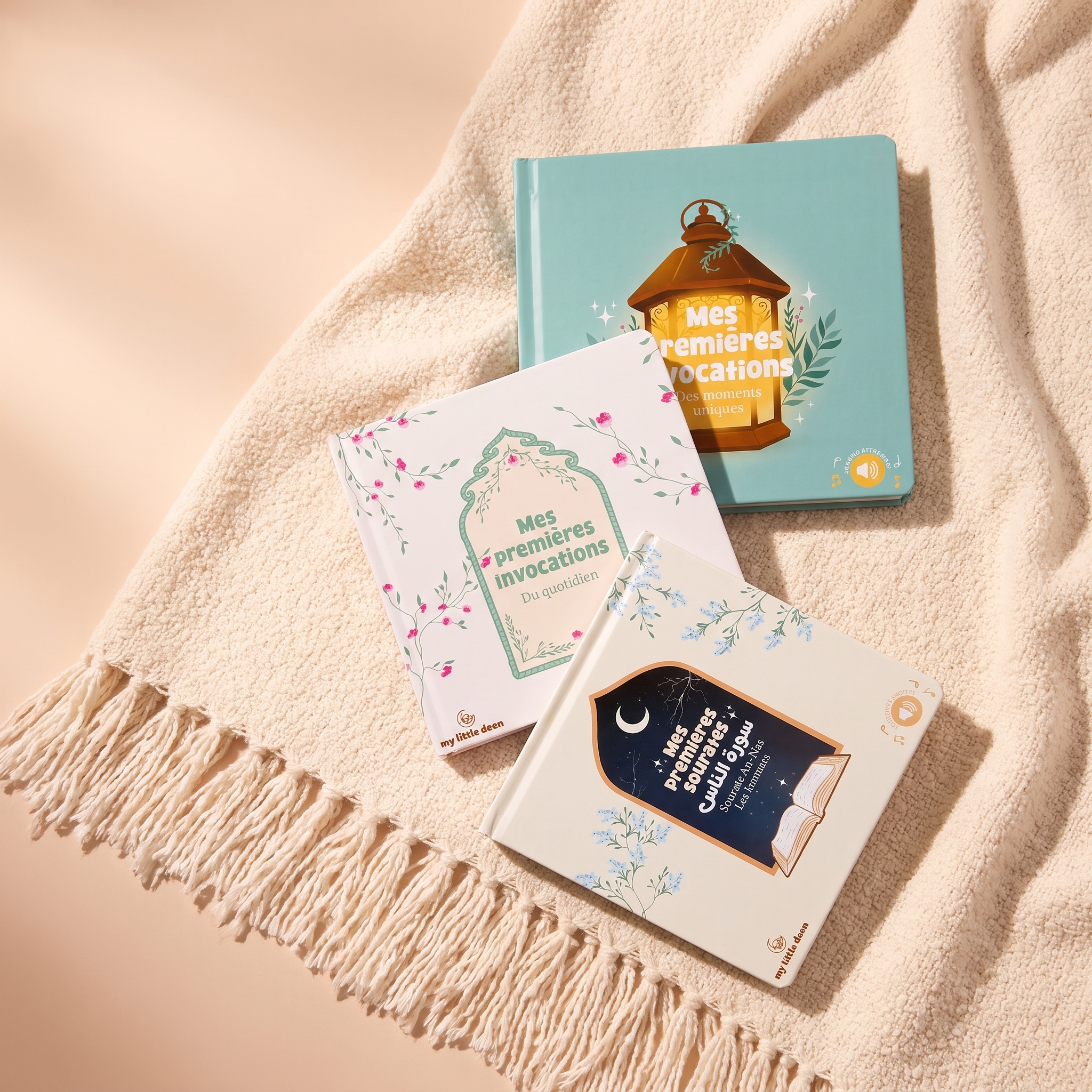 Les 3 tomes en flat-lay